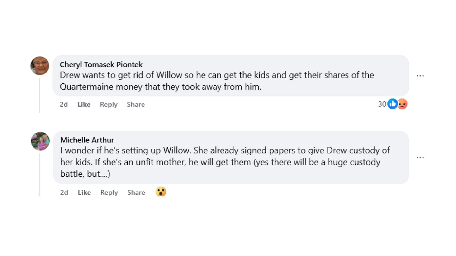 Comments by fans on the post (Image via Facebook/@Clarence Ricks)